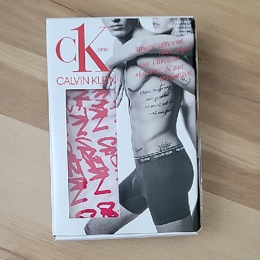 Calvin Klein Boxer Briefs - White with Red Print